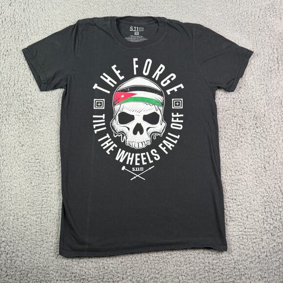 5.11 Tactical Shirt Mens Small Black The Forge Military Graphic Tee Short Sleeve - Picture 2 of 8